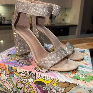 Jeffrey Campbell Sparkle Block Heel Sandals